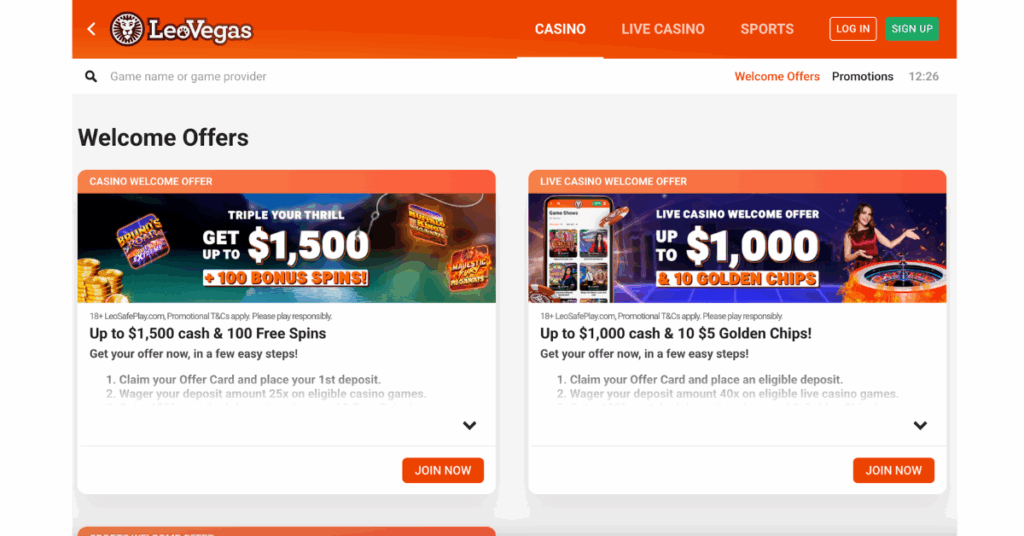 LeoVegas Bonus
