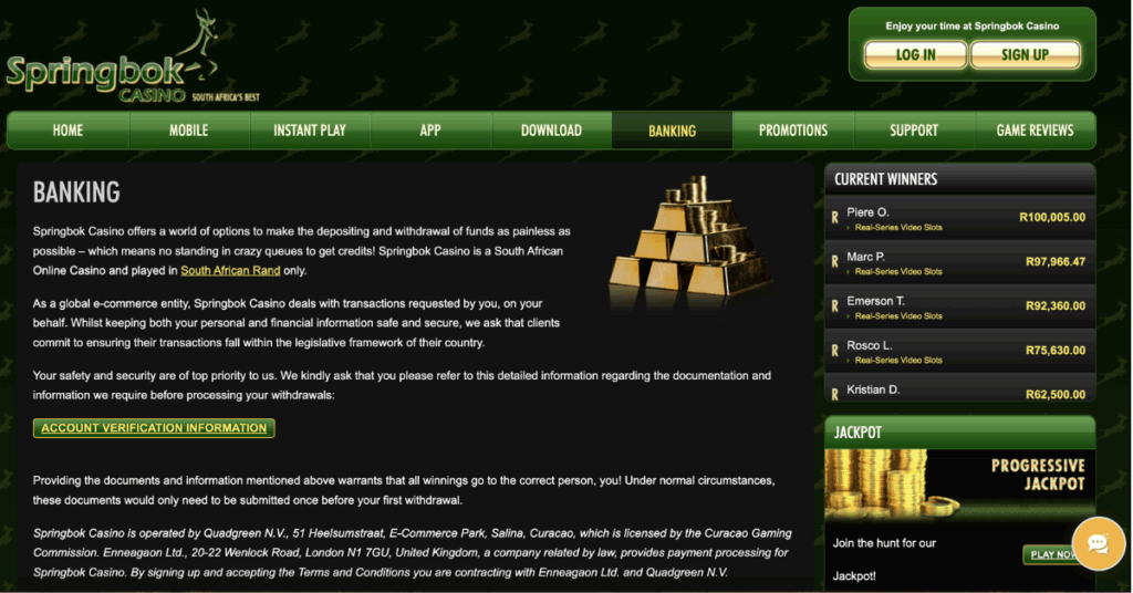 is springbok casino legit
